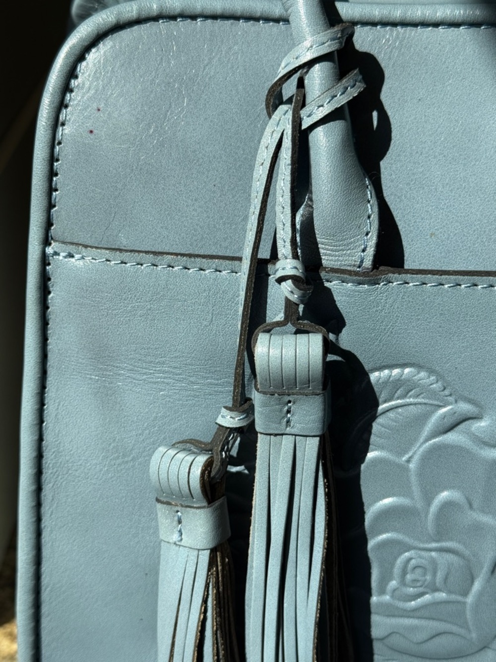 Patricia Nash Rose Tooled Embossed Handbag Paris Satchel Large - Picture 4 of 13